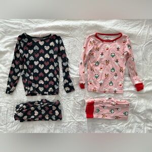 Heart and Holiday Print Kids Pajamas Set
